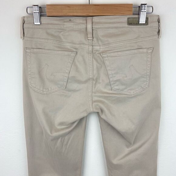 AG ‘The Stilt Cigarette Leg’ Cream Suede Pant - Picture 6 of 7